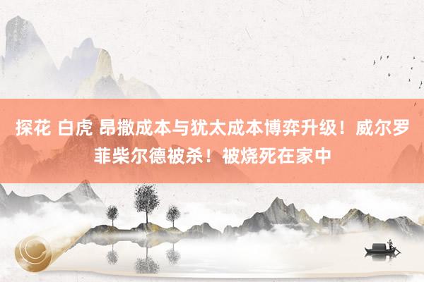 探花 白虎 昂撒成本与犹太成本博弈升级！威尔罗菲柴尔德被杀！被烧死在家中